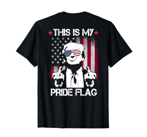 This is My Pride Flag USA American 4th of July On Back T-Shirt