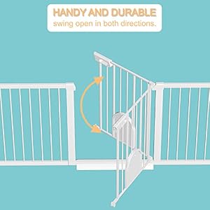 Baby Gate with Cat Door Pressure Mounted - Walk Through Pet Gates for Cat Small Dog - No Drill Safety Gate 29.53"-32.28" Wide