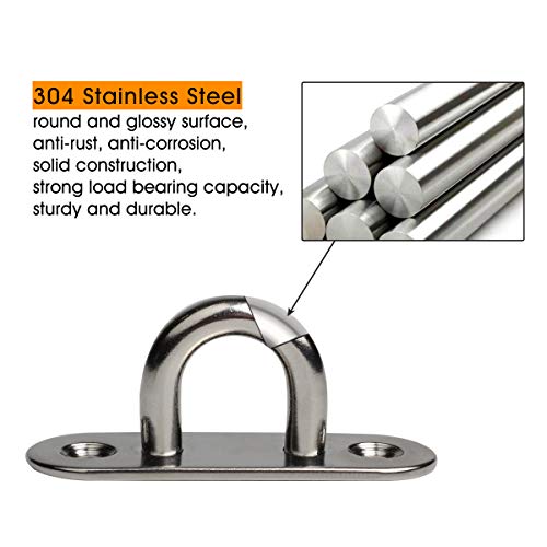 image for WOFTD 10-Pack 304 Stainless Steel Ceiling Hook Ring Hooks 1. 8 inch M5