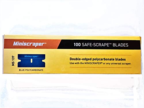Miniscraper 100 Pack Plastic Razor Blades Double Edged Polycarbonate #TOP1