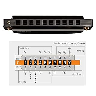 JDR Harmonica Set of 7 Key of C D E F G A Bb 10 Holes 20 Tones Blues Harp Diatonic Mouth Organ armonica with EVA Protective Case for Adults Kids Beginner Professional Intermediate Student Gift Black – Image 5