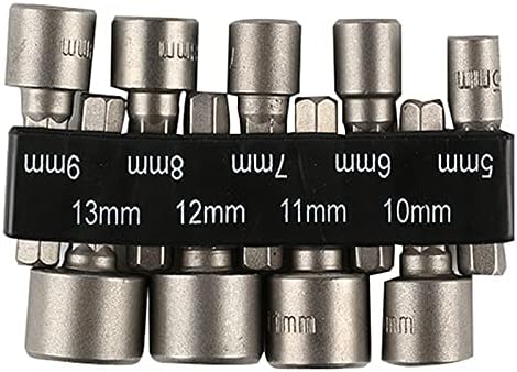Irtyif 9 PCS Nut Driver Set, Non Magnetic Hex Shank Quick-Change Nut Driver Socket Kit, Diameter 5-13 mm Hex Shank Bit Socket for Wrench Hand Drill Electric Screwdriver Manual Screwdriver Bits Set