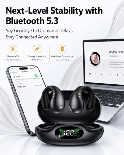Ultra Open Ear Earbuds, Clip On Wireless Headphones with Open Ear Comfort - image 7