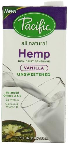 Pacific Natural Unsweetened Hemp Milk, Vanilla, 6 Count