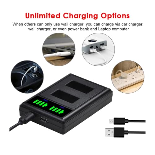 Batería AHDBT-302 para viajes con cargador USB de batería portátil 2