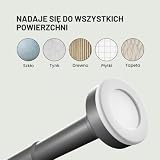 MEISENBERG Drążek teleskopowy, zasłona 140-250 cm, karnisz bez wiercenia, szary, drążek zaciskowy, drążek napinający, 1 sztuka
