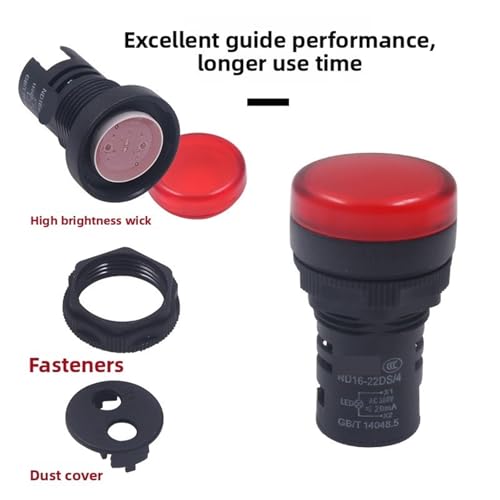 Voyant lumineux ND16-22DS rouge pour sécuriser les commandes électriques 48V