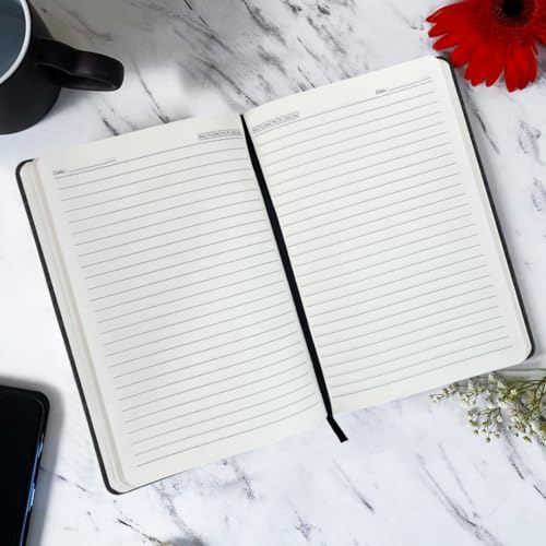 Image of Giftana Personalized Diary with Name, Customized Jute Pocket Notebook Diary For Office Use With Mobile & Card Holder Or Pen Loop Organiser Diaries, Personalised Diwali Corporate Gifts for Employee (Black)