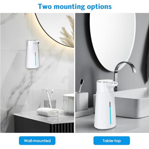 Image of 13.5oz Automatic Soap Dispenser, Hand Soap Dispenser Touchless, Water-Resistant and Rechargeable Foaming Dispenser for Bathroom Kitchen