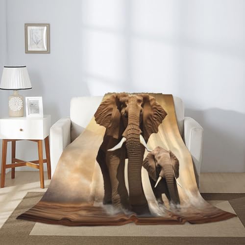 Couverture en flanelle motif éléphant idée cadeau douce naissance - 6