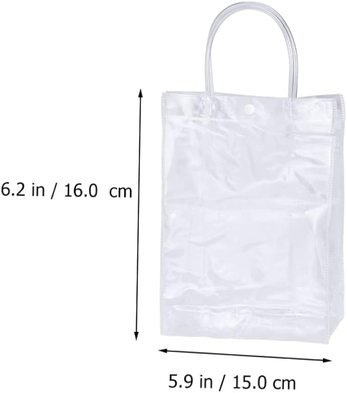 Bolsas reutilizables transparentes tipo tote PVC 6 unidades miniatura 2
