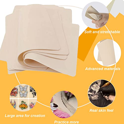 Yuelong 30pcs Blank Tattoo Practice Skin and Transfer Paper Kit Include 10pcs Tattoo Fake Skin and 20pcs Tattoo Stencil Paper for Beginners and Experienced Artists