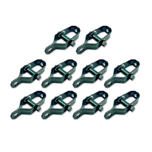 DOJA Industrial | Drahtspanner aus verzinkt Stahl | PACK 10 | Grün | Spanner für Spanndraht, Maschendraht, Draht, Zaun | Maschendrahtzaun, Zaunspanner, Gartenarbeit, Drahtgeflecht, Metallgewebe