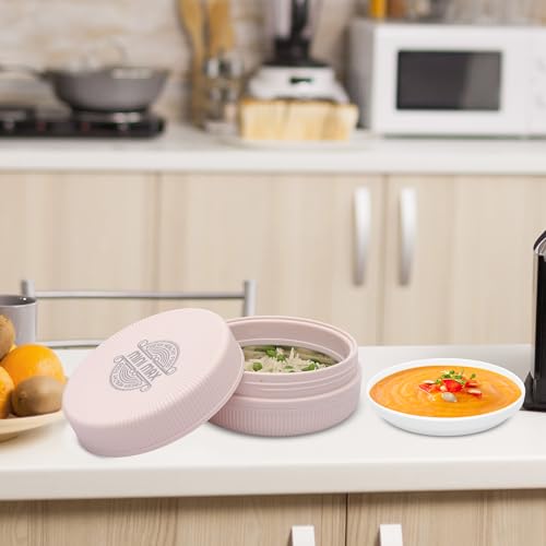 Image of JAYPEE Mini Max Lunch Box for School, Office, Ideal for Snacks and Meal, Keeps Food Hot & Fresh Insulated Stainless Steel Inner with Plastic Dish Inside for Office, College and Picnic, Pink, 415 ml