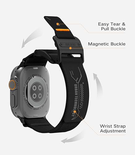 Image of Aulumu A11 Mag Buckle Slim Band Designed for Apple Watch | Memory Quick Release | Velvet Nylon Braid | Stainless Steel Magnetic Clasp