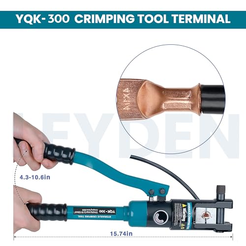 Image of LEYDEN YQK-300 Hydraulic Crimping Tool 16-300mm for Copper, Aluminum Terminal Pliers YQK-300 Hydraulic New Manual Hydraulic 120KN Pressure Crimper For Cable Lugs Termination (YQK-300 16-300mm)