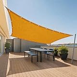 Toldos 800 x 1400 cm PES, Resistente, 98% Protección Rayos UV, Prueba de Viento, Toldo Vela de Sombra Impermeable Rectángulo con Ojales y Cuerdas para Patio, Jardín, Terraza, Amarillo