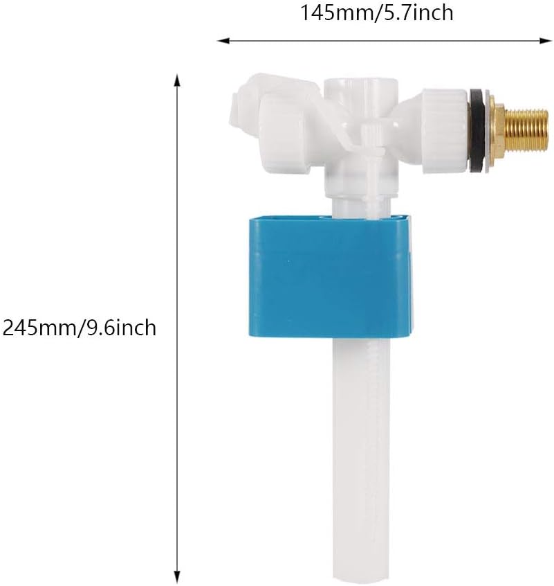 1/2 Inch Side Entry Inlet Valve, Brass Shank Horizontal Toilet Fill for UK Toilet Tanks, ABS & Copper Pipe Compatible, Leak-Proof Seal Design, Pro Side Entry Inlet Valve