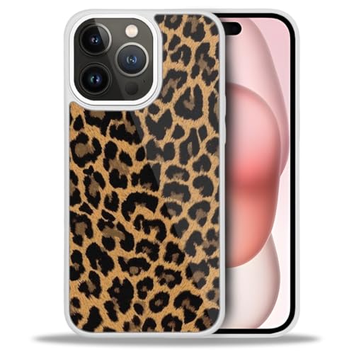 Coque iPhone 14 Pro Max léopard argenté antichoc homme femme 6.7