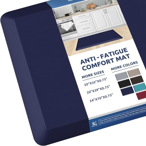 Image of 0.8 inch Thick Kitchen Mat Cushioned Anti Fatigue Rug Comfort Floor Mats | Water-Resistant, Non-Slip, Easy to Clean Comfort Floor Mat for Kitchen, Sink & Office, Multiple Colors & Sizes, 32 inch x 20 inch