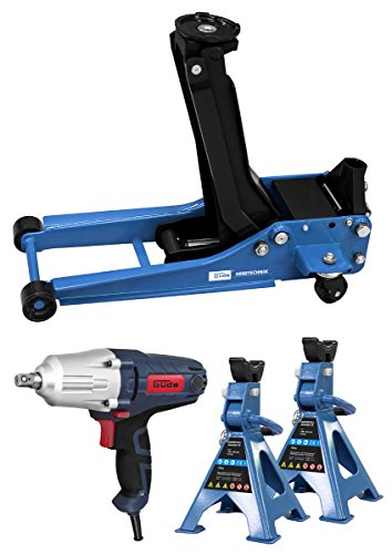 Preisvergleich Produktbild Reifenwechsel Set inkl. Rangierwagenheber, Schlagschrauber und Unterstellbockset - 18052