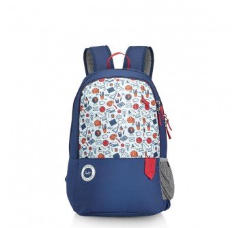 Skybags Mario 01 Blue Polyester 26Litres School Backpack
