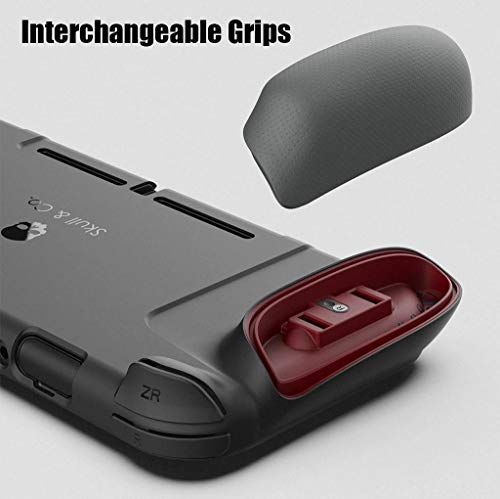 Skull-Co-GripCase-A-Dockable-Protective-Case-with-Replaceable-Grips-to-Fit-all-Hands-Sizes-for-Nintendo-Switch-No-Carrying-Case-Grigio