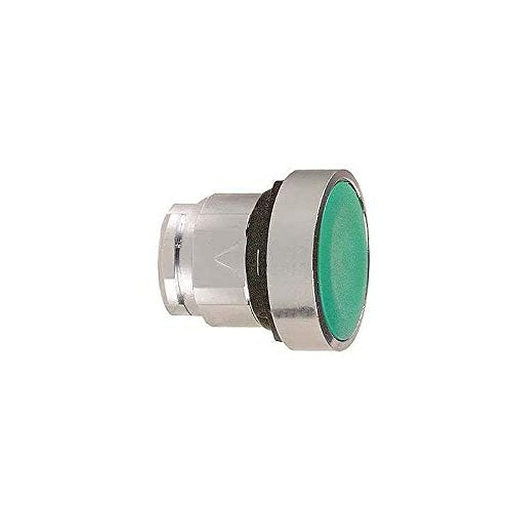 Schneider Electric Harmony, green flush pushbutton head Ø22 spring return unmarked, ZB4BA3