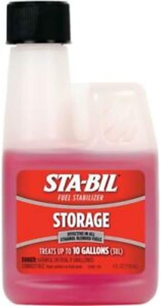 STA-BIL Storage Fuel Stabilizer - Guaranteed To Keep Fuel Fresh Fuel Up To Two Years - Effective In All Gasoline Including All Ethanol Blended Fuels - For Quick, Easy Starts, 4 fl. oz. (22205) , Red : Automotive