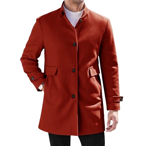 Trench pour homme à simple boutonnage veste coupe ajustée