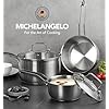 MICHELANGELO Stainless Steel Pots Set - 1QT & 2QT & 3QT Stainless Steel Sauce Pan with Lid, Induction Saucepan Set, Small Pots for Cooking - 6 Pcs