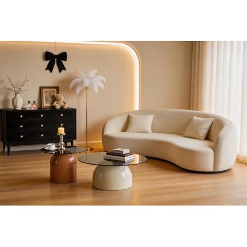 Table basse ronde en verre pour optimiser et ranger un salon - 5
