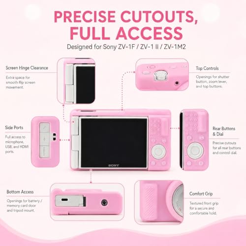 Funda de silicona rosa para cámara Sony ZV-1F/ZV-1 II/ZV-1M2 miniatura 3