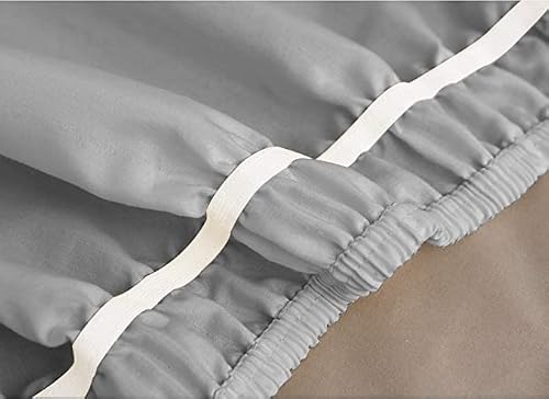 Obytex Wrap Around Bed Skirts, Cotton Bedskirt Elastic Dust Ruffle Silky Soft & Wrinkle Free Classic Stylish Look In Your Bedroom (Grey, Queen-12'' Drop) #TOP3