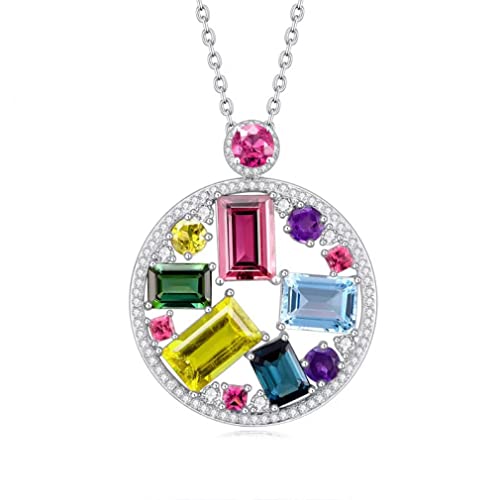 Collier argent 925 carré multicolore, le cadeau idéal pour femme