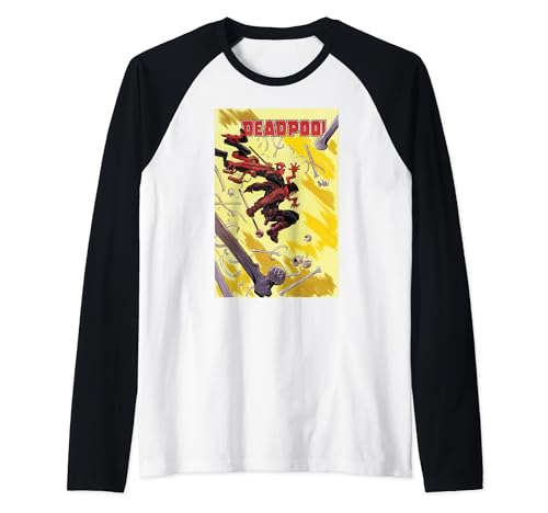 T-shirt Deadpool contre le Père Noël style baseball bicolore pour homme et femme