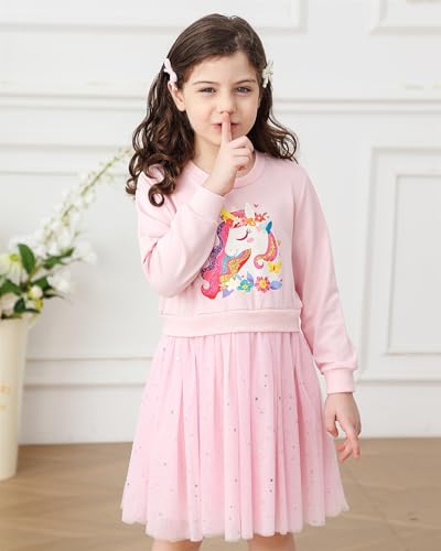 Girls Dress Long Sleeve Fall Winter Clothes Sequin Tulle Dresses for Kids 2-7 Years3