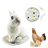 Littledropet Rabbit Guinea Pig Heating Pad for Small Animal,Squirrel Hedgehog Chinchilla Bed Mat,Fire Retardant Chicks Chicken Heated Bed with Chew Resistant Steel Cord (Grey, Dia 12inch)