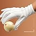 Drfeify 2pcs White Billiard Referee Gloves, Professional Competition Referee Uniform Gloves with Snap Cuff Polyester Cotton