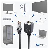 Kliknij na obrazek, aby zobaczyć go w większym formacie HB-DIGITAL 0,5m patch cord extension Cat.7 RJ45 męski i żeński adapter czarny | Przedłużacz Ethernet, złącze LAN i sieciowe 10 Gbit/s | Surowy kabel S/FTP Bezhalogenowy PIMF 600MHz Cat7 Cat6a
