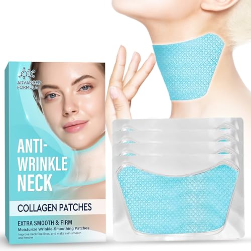 Pasobass Neck Wrinkle Patches Overnight Collagen Silicone Pads to Smooth Fines and Expression Lines Moisturizing & Nourishing Face Lift Tape Anti-Wrinkle Tape for Neck Firming & Tightening 5 Pcs