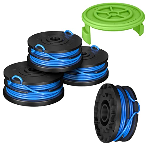 Generep String Trimmer Line Spools - Compatible with Greenworks 2101602, 2101602A and Kobalt KST-120X. 2900719 Dual Line, 4 Spools & 1 Cap