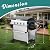 GRILL DEPOTS 4-Burner Propane Gas Grill Griddle Combo – 40,000 BTU BBQ Grill with Lid, Stainless Steel Plancha & Cast Iron Cooking Grids, Foldable Side Tables – Outdoor Backyard