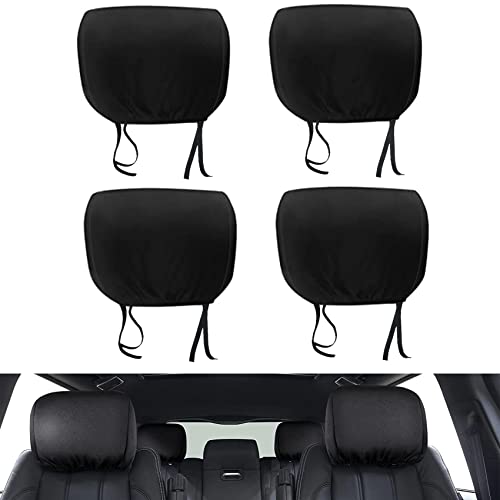 Asubha 4 Pcs Car Seat Head Rest Cover, Functional Headrest Cover, Seat Cover Accessories Car Headrest Protector, Universal Car Headrest Cover For Car Truck And Most Cars #TOP22