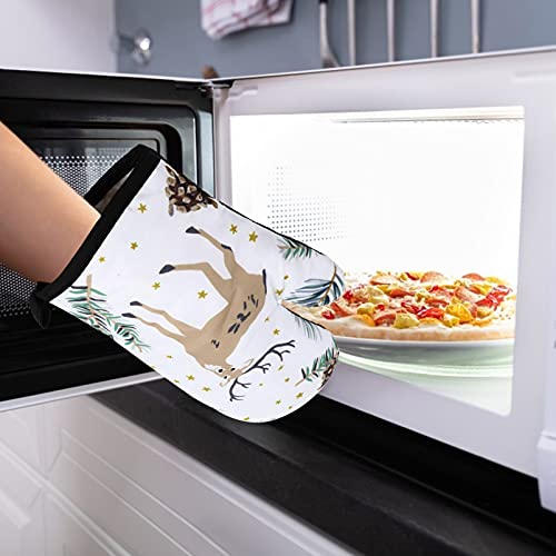 Frcolor 2 Sets Oven Mitts And Pot Holders Set Christmas Santa Snowman Reindeer Pattern Oven Gloves Insulation Pads For Cooking And Baking Mixed Color #TOP5