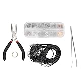 Kit de herramientas para hacer joyas, juego de accesorios de joyería DIY con cierres de langosta y anillos de salto, herramientas completas de reparación de joyas para