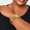 Linkidea Plus Size Bangle Bracelets Set for Women, Set of 8 Stainless Steel Extra Large Round Golden Bangles, 9.8 Inches (XXL) #1
