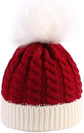LOVEIFE Christmas Santa Knitted Hat for Baby, Xmas Knit Hat for Children, 0 to 3 Years Old Red