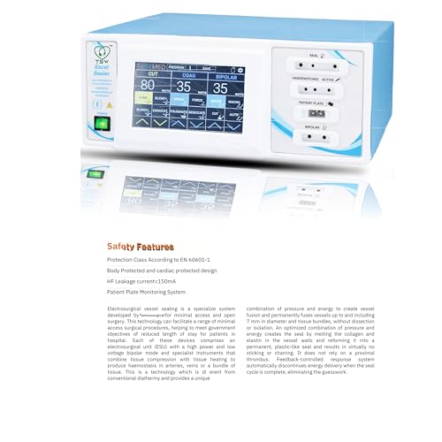Image of TSW Excel-Sealer Cautery Machine Vessel Sealing System Digital Touchscreen 400 watt | Electrosurgical Generator | Electrocautery Unit | Laparoscopic Endoscopy Surgery Surgical 1 Set