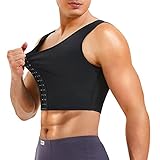 TAILONG Mens Compression Corset Vest Hide Gynecomastia Chest Binder Tank Top Faja para Hombre(Medium, Black)